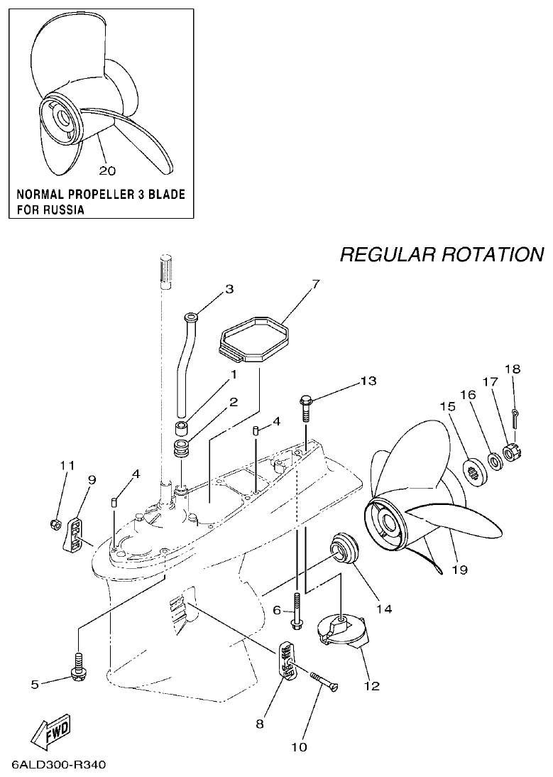 Yamaha F200CET, F225BET, FL200CET, FL225BET LOWER CASING & DRIVE 2 parts diagram